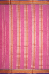 Traditional Border Plain Pink Nine Yards Cotton Saree